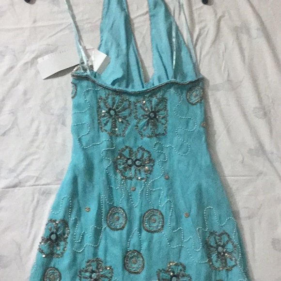 Turquoise beaded dress - Picture 5 of 5